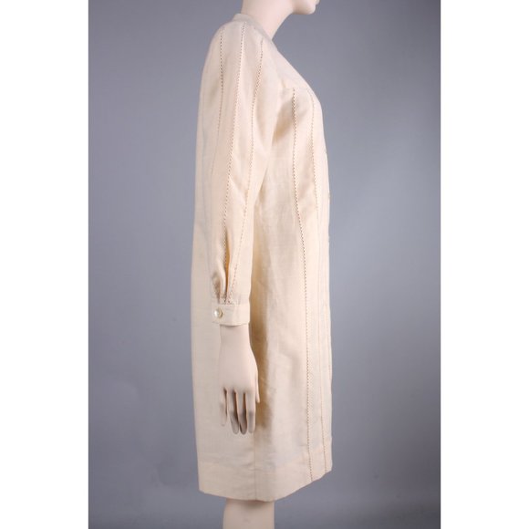 L/XL Vintage 60s Long Sleeve Simple Knee Dress - Picture 4 of 9